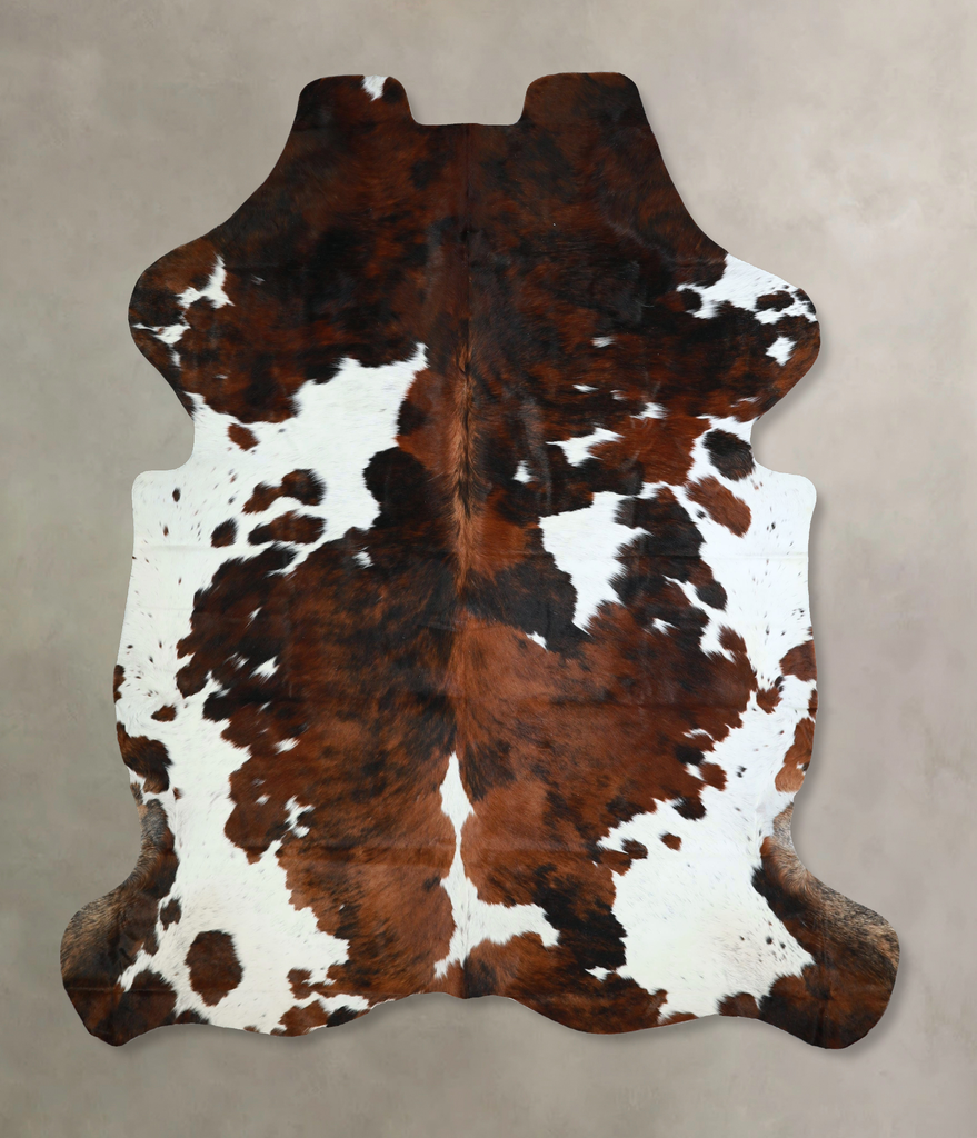 Tricolor X-Large European Cowhide Rug 7'5"H x 6'6"W #A34 by Hudson Hides