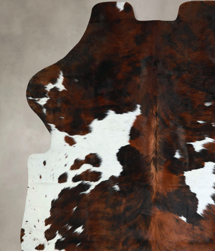 Tricolor X-Large European Cowhide Rug 7'5"H x 6'6"W #A34 by Hudson Hides