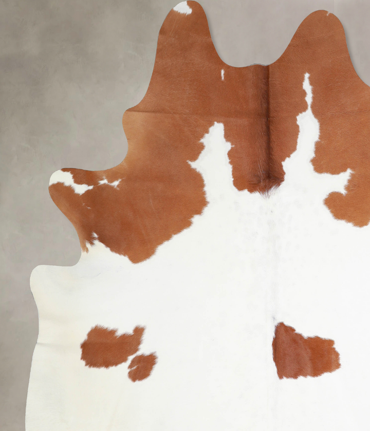 Brown and White XX-Large Brazilian Cowhide Rug 7'8"H x 6'10"W #A34021 by Hudson Hides