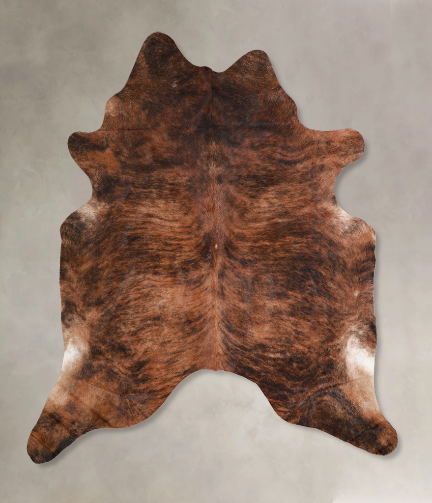 Dark Brindle X-Large Brazilian Cowhide Rug 6'10"H x 6'9"W #A34142 by Hudson Hides