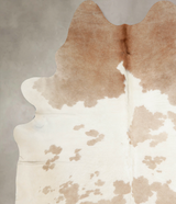 Beige and White XX-Large Brazilian Cowhide Rug 7'5"H x 6'11"W #A34181 by Hudson Hides