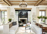 Beige and White XX-Large Brazilian Cowhide Rug 7'5"H x 6'11"W #A34181 by Hudson Hides