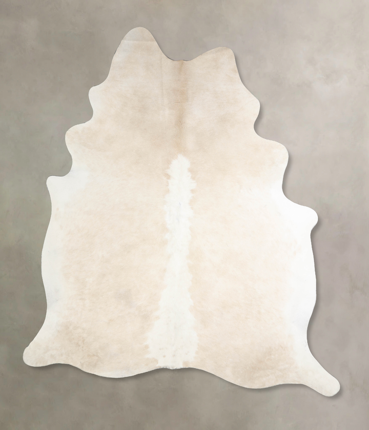 Beige and White XX-Large Brazilian Cowhide Rug 8'0"H x 6'6"W #A34236 by Hudson Hides