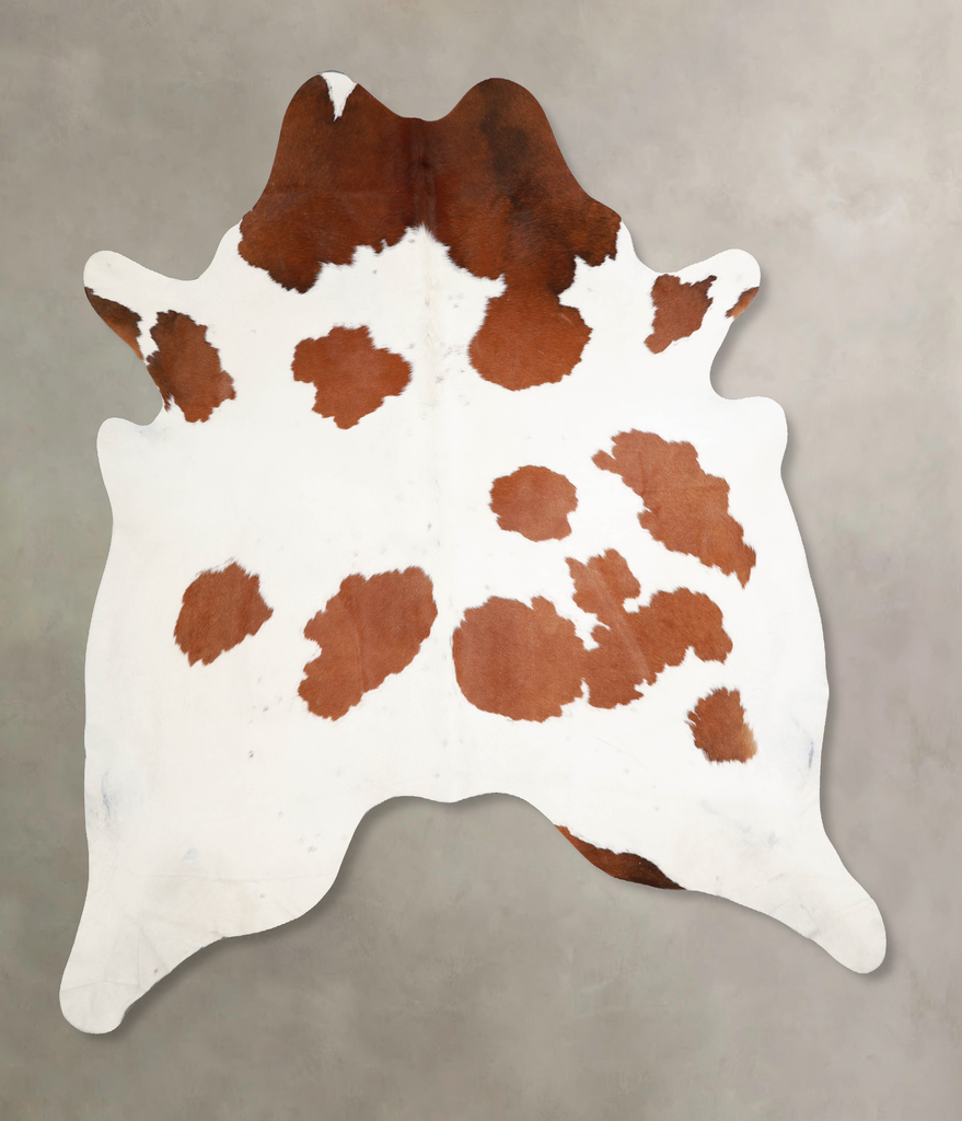 Brown and White XX-Large Brazilian Cowhide Rug 7'5"H x 6'10"W #A34303 by Hudson Hides