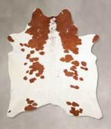 Brown and White X-Large Brazilian Cowhide Rug 7'4"H x 6'5"W #A34304 by Hudson Hides