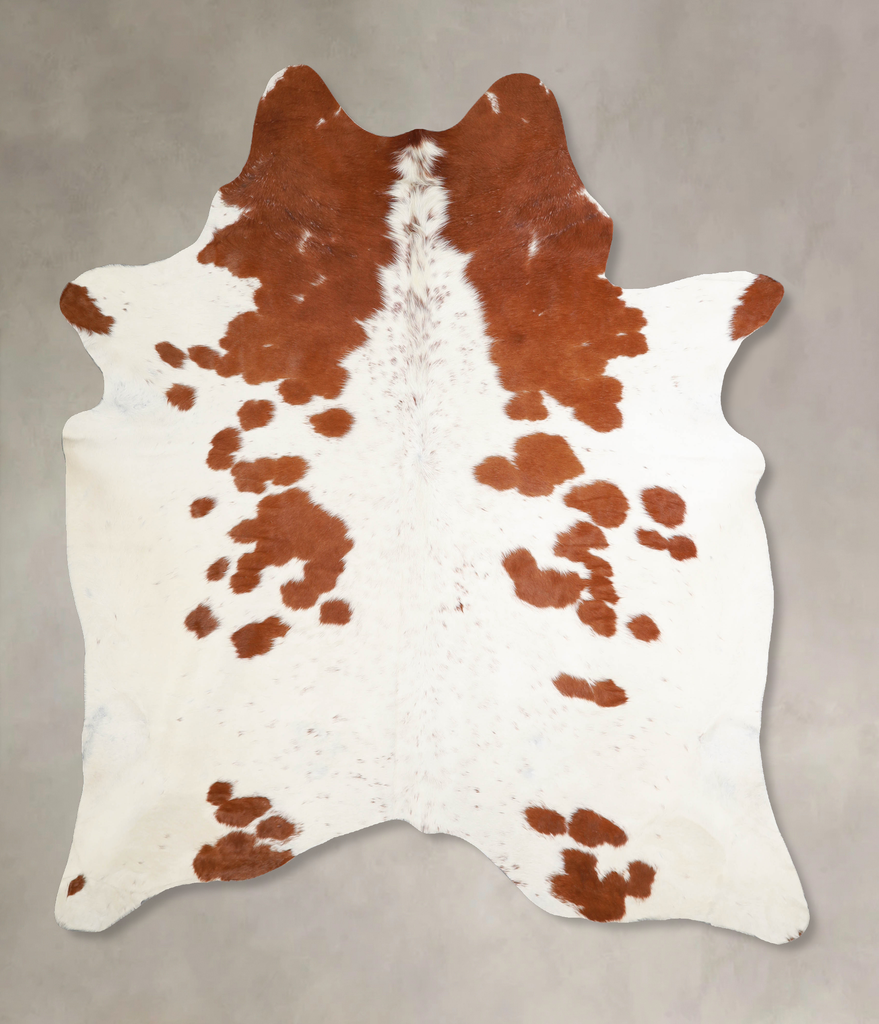 Brown and White X-Large Brazilian Cowhide Rug 7'4"H x 6'5"W #A34304 by Hudson Hides