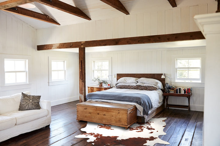 Brown and White XX-Large Brazilian Cowhide Rug 7'10"H x 7'7"W #A34307 by Hudson Hides