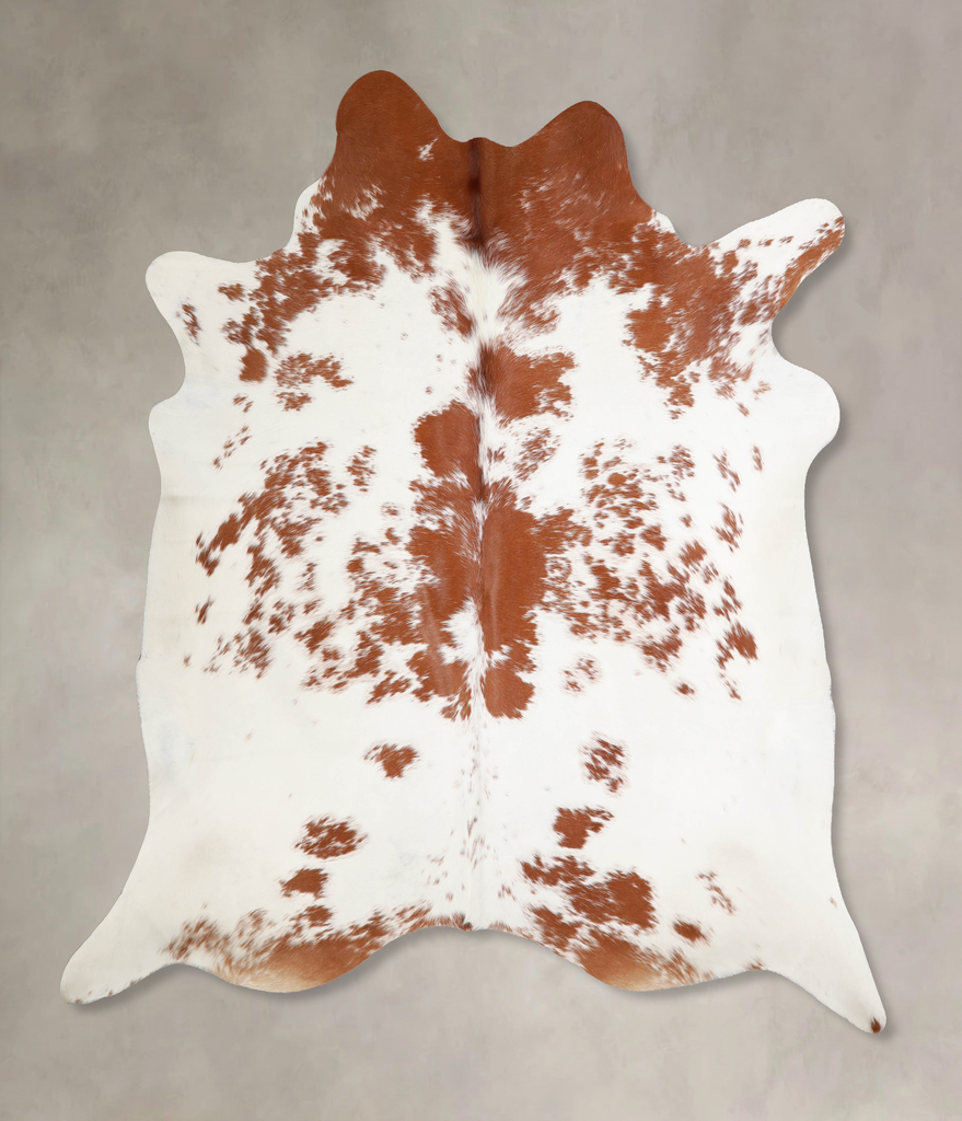 Brown and White X-Large Brazilian Cowhide Rug 7'0"H x 6'9"W #A34330 by Hudson Hides
