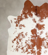 Brown and White X-Large Brazilian Cowhide Rug 7'0"H x 6'9"W #A34330 by Hudson Hides