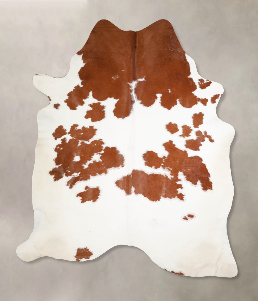 Brown and White XX-Large Brazilian Cowhide Rug 8'0"H x 6'10"W #A34344 by Hudson Hides