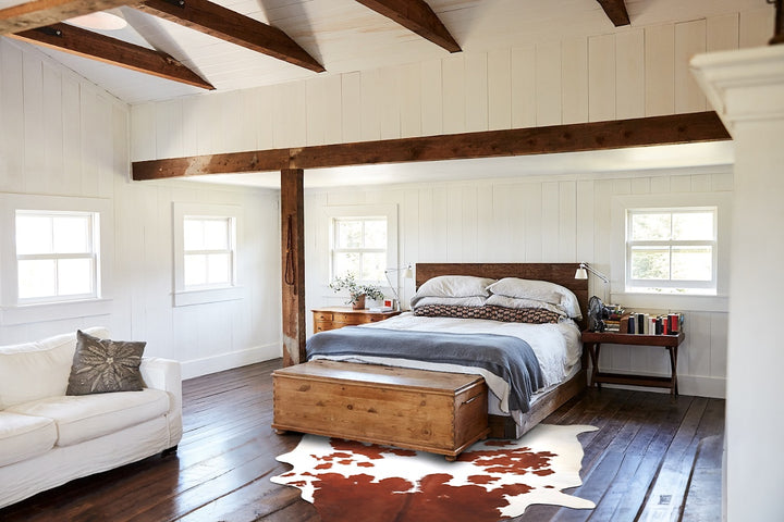 Brown and White XX-Large Brazilian Cowhide Rug 8'0"H x 6'10"W #A34344 by Hudson Hides