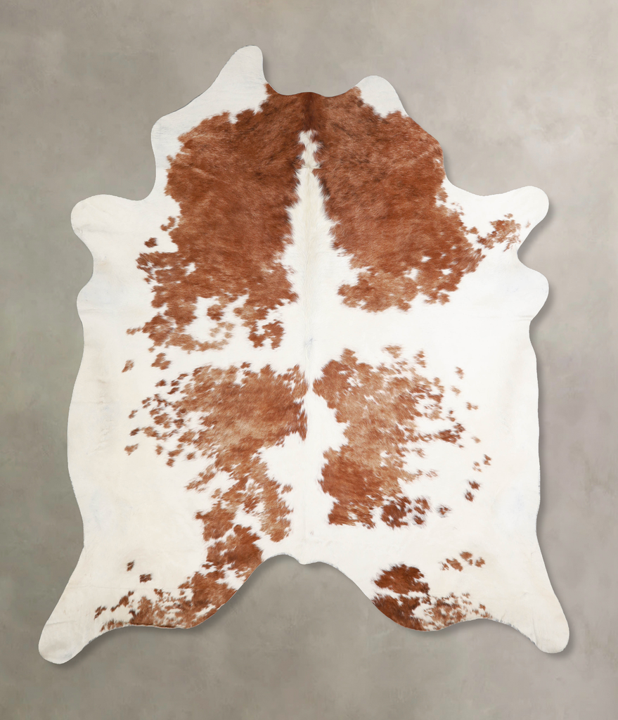 Brown and White XX-Large Brazilian Cowhide Rug 7'6"H x 6'9"W #A34346 by Hudson Hides