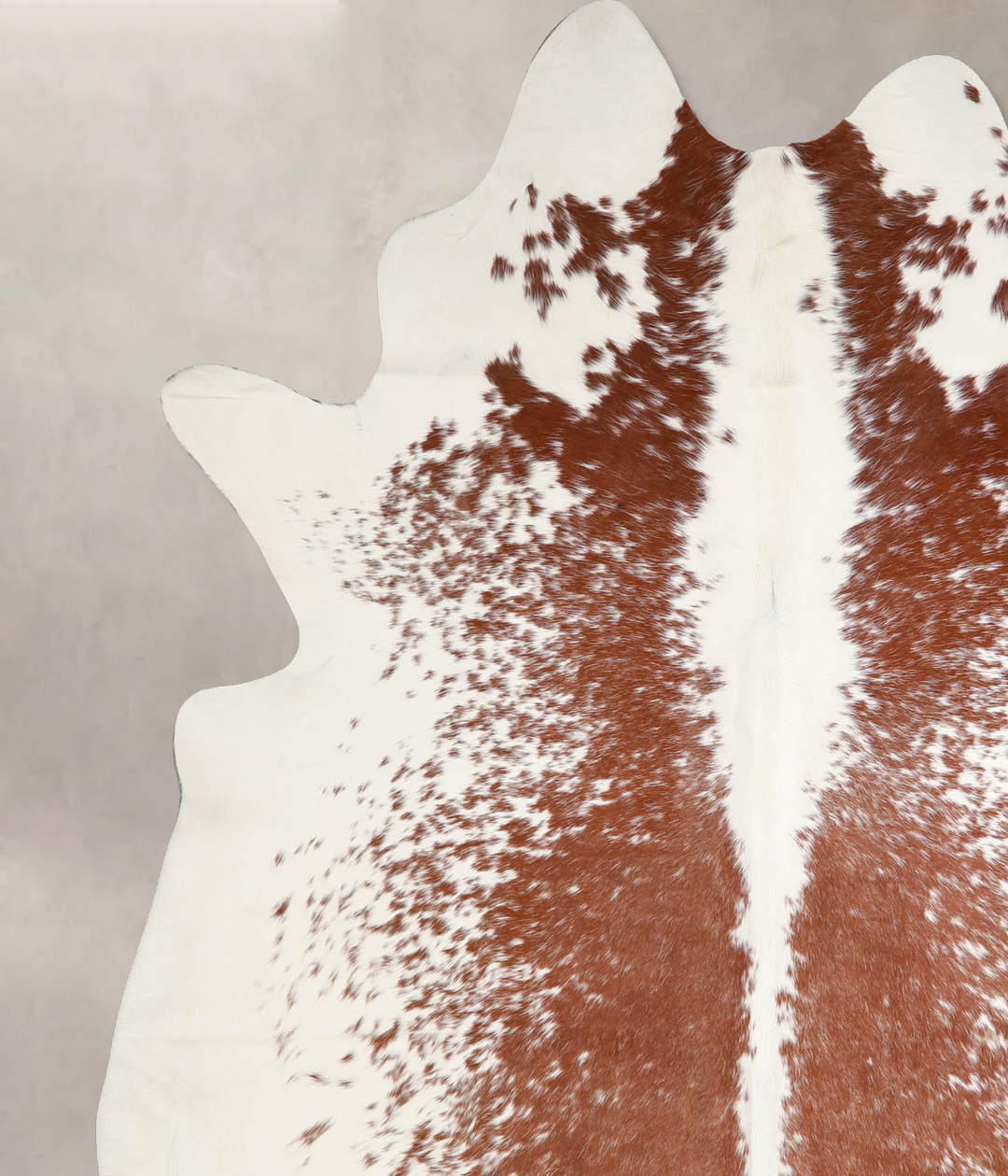 Brown and White XX-Large Brazilian Cowhide Rug 7'5"H x 7'1"W #A34388 b