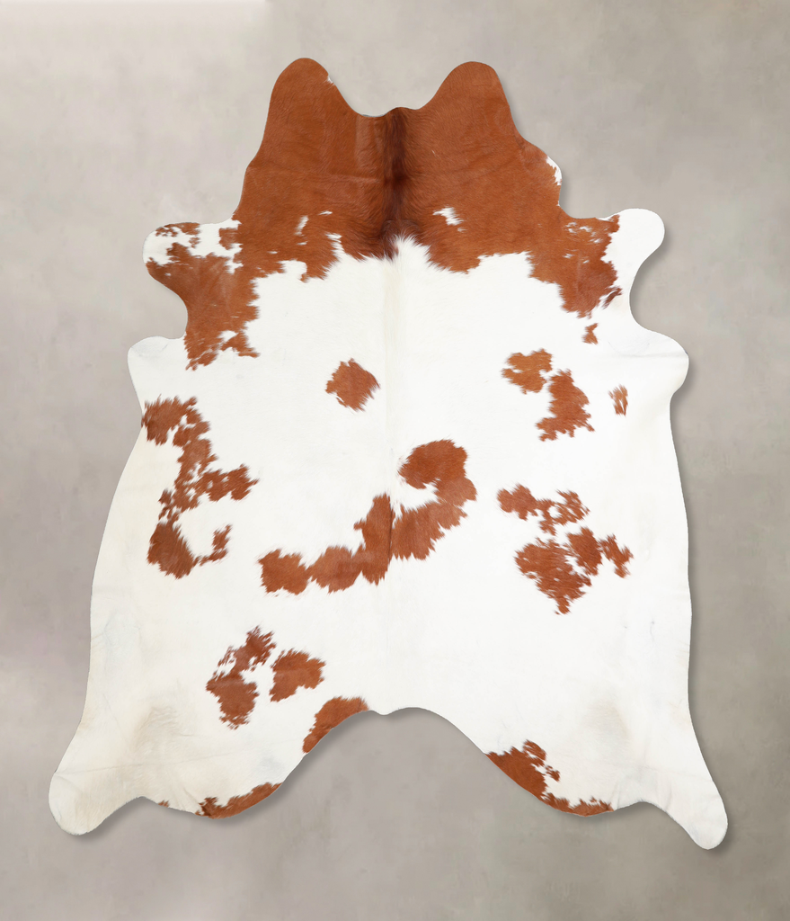 Brown and White XX-Large Brazilian Cowhide Rug 7'4"H x 7'1"W #A34391 by Hudson Hides