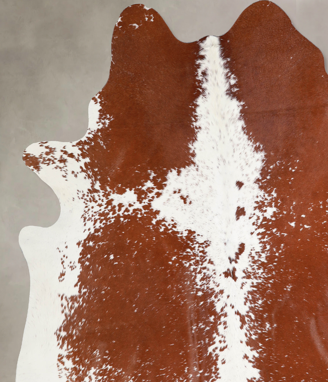 Brown and White X-Large Brazilian Cowhide Rug 7'1"H x 6'10"W #A34394 b