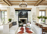 Brown and White X-Large Brazilian Cowhide Rug 7'1"H x 6'10"W #A34394 by Hudson Hides