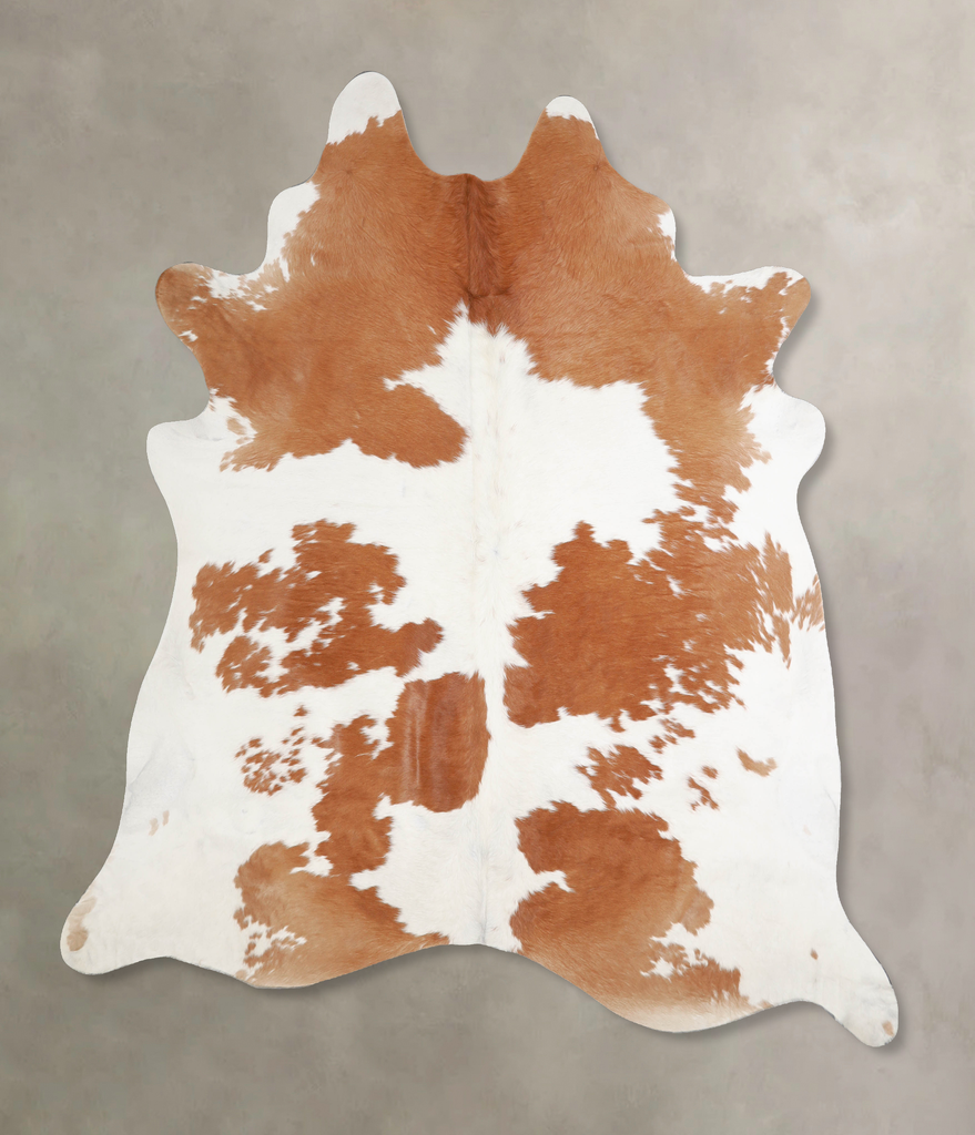 Brown and White XX-Large Brazilian Cowhide Rug 7'8"H x 6'10"W #A34395 by Hudson Hides