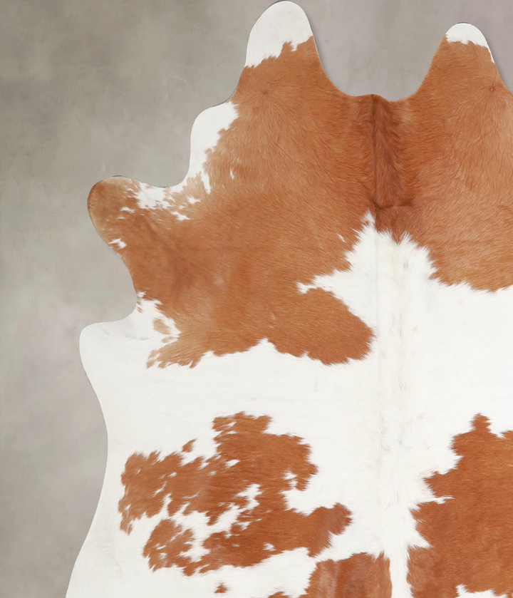 Brown and White XX-Large Brazilian Cowhide Rug 7'8"H x 6'10"W #A34395 by Hudson Hides