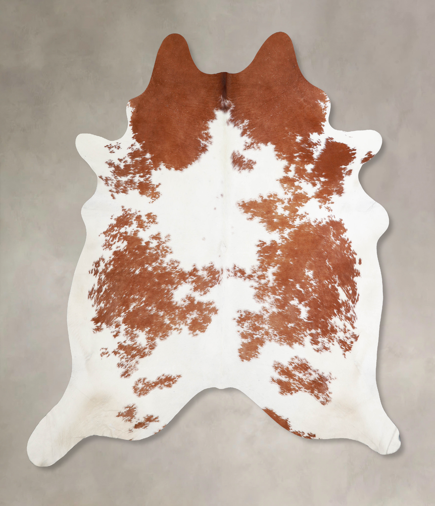 Brown and White X-Large Brazilian Cowhide Rug 7'3"H x 6'4"W #A34399 by Hudson Hides