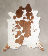 Brown and White XX-Large Brazilian Cowhide Rug 7'6"H x 7'9"W #A34400 by Hudson Hides