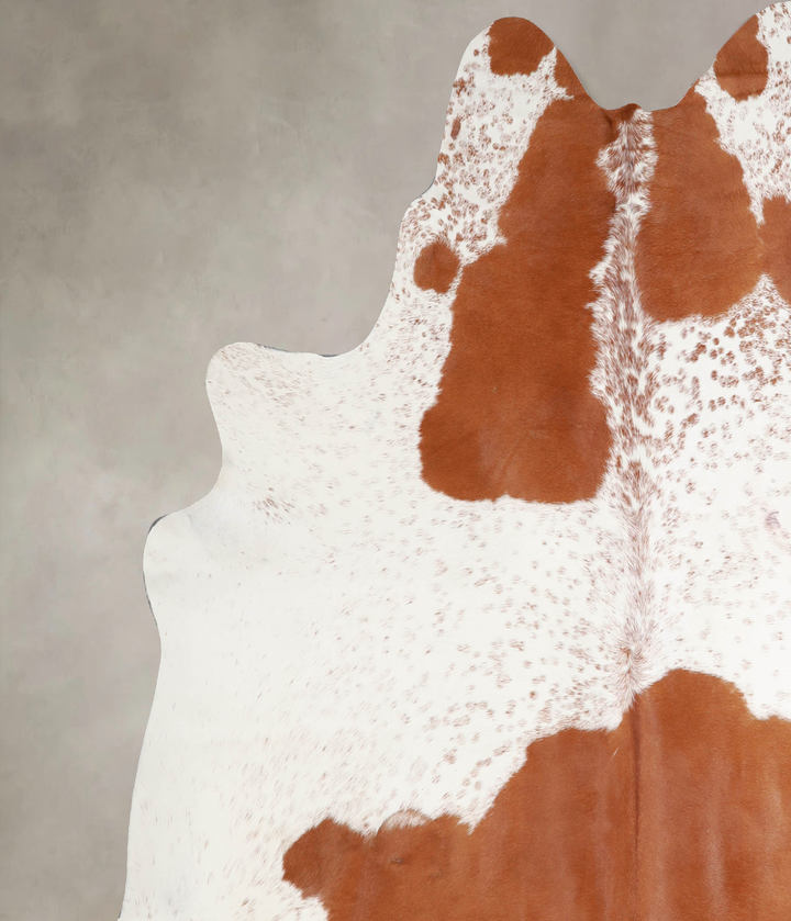 Brown and White XX-Large Brazilian Cowhide Rug 7'5"H x 7'1"W #A34401 by Hudson Hides