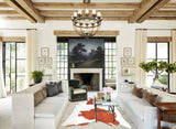 Brown and White XX-Large Brazilian Cowhide Rug 7'5"H x 7'1"W #A34401 by Hudson Hides