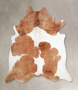 Brown and White XX-Large Brazilian Cowhide Rug 7'4"H x 7'6"W #A34403 by Hudson Hides