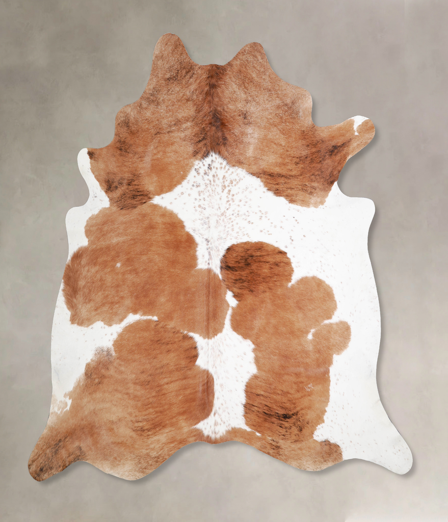 Brown and White XX-Large Brazilian Cowhide Rug 7'4"H x 7'6"W #A34403 by Hudson Hides