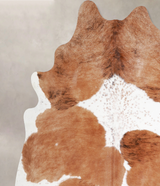 Brown and White XX-Large Brazilian Cowhide Rug 7'4"H x 7'6"W #A34403 by Hudson Hides