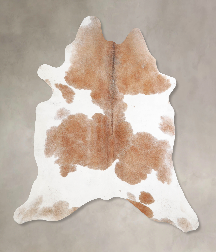 Brown and White XX-Large Brazilian Cowhide Rug 7'3"H x 7'0"W #A34412 by Hudson Hides