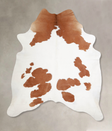 Brown and White XX-Large Brazilian Cowhide Rug 8'0"H x 6'11"W #A34413 by Hudson Hides