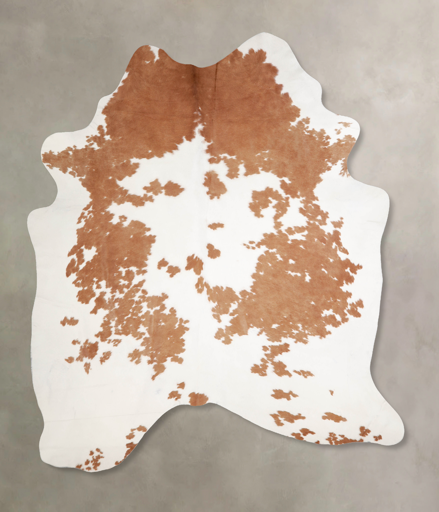 Brown and White XX-Large Brazilian Cowhide Rug 7'9"H x 6'7"W #A34414 by Hudson Hides