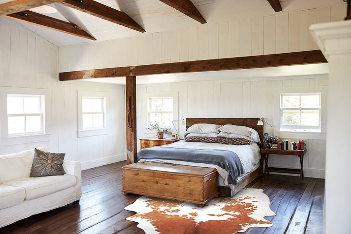 Brown and White XX-Large Brazilian Cowhide Rug 7'9"H x 6'7"W #A34414 by Hudson Hides