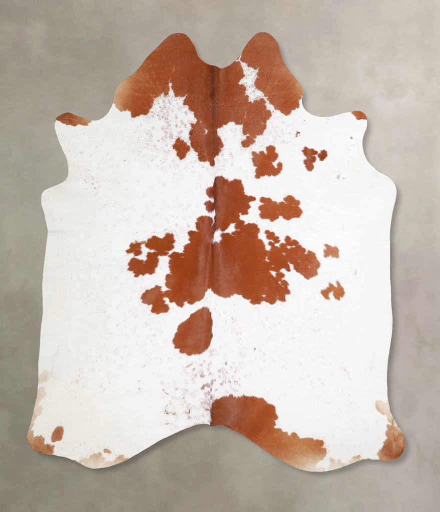 Brown and White X-Large Brazilian Cowhide Rug 7'4"H x 6'8"W #A34416 by Hudson Hides