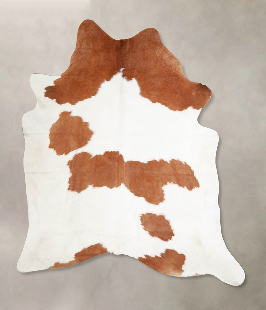 Brown and White X-Large Brazilian Cowhide Rug 7'7"H x 6'4"W #A34417 by Hudson Hides