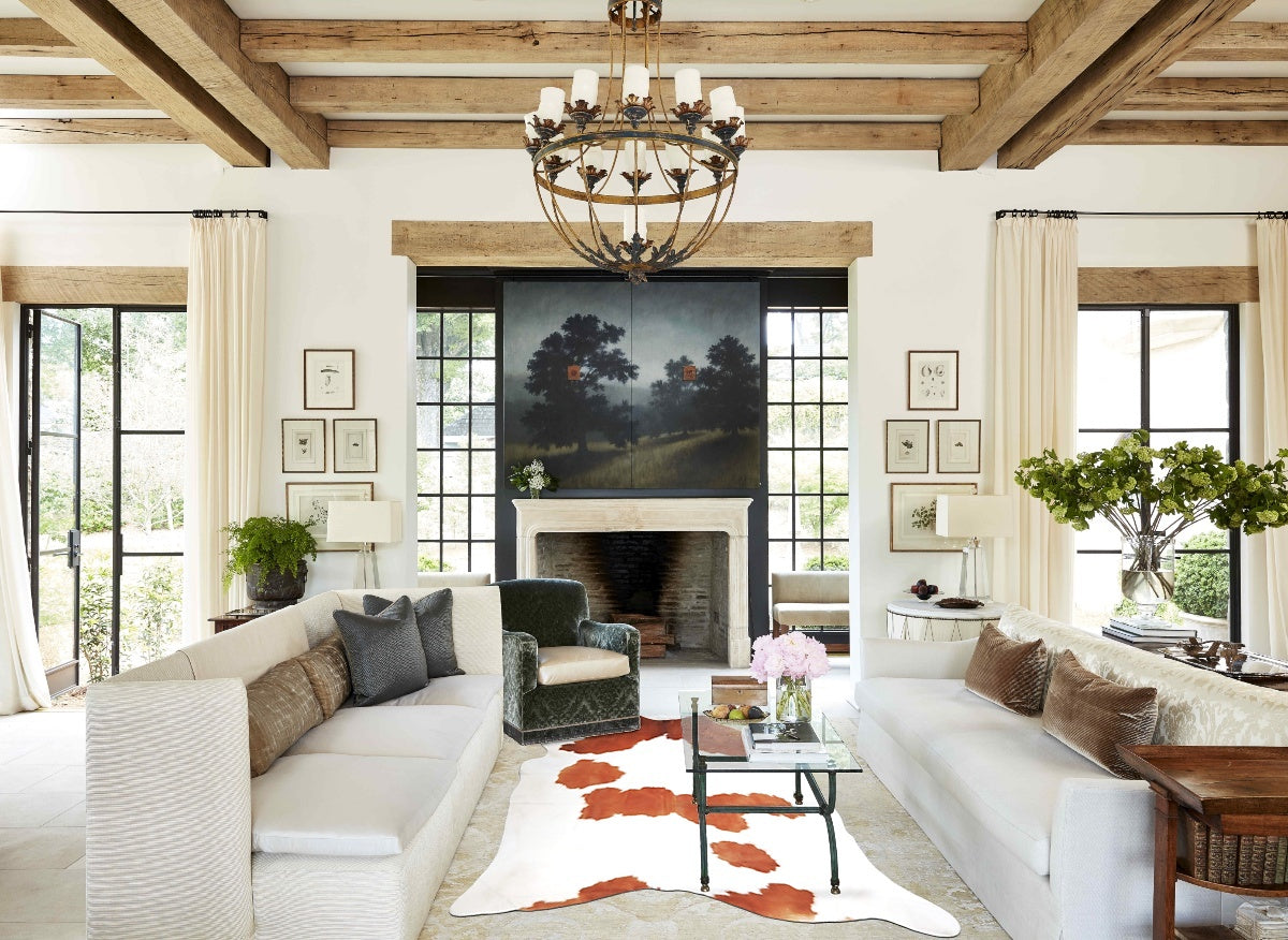 Brown and White X-Large Brazilian Cowhide Rug 7'7"H x 6'4"W #A34417 by Hudson Hides