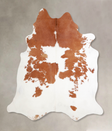 Brown and White X-Large Brazilian Cowhide Rug 6'10"H x 6'2"W #A34420 by Hudson Hides