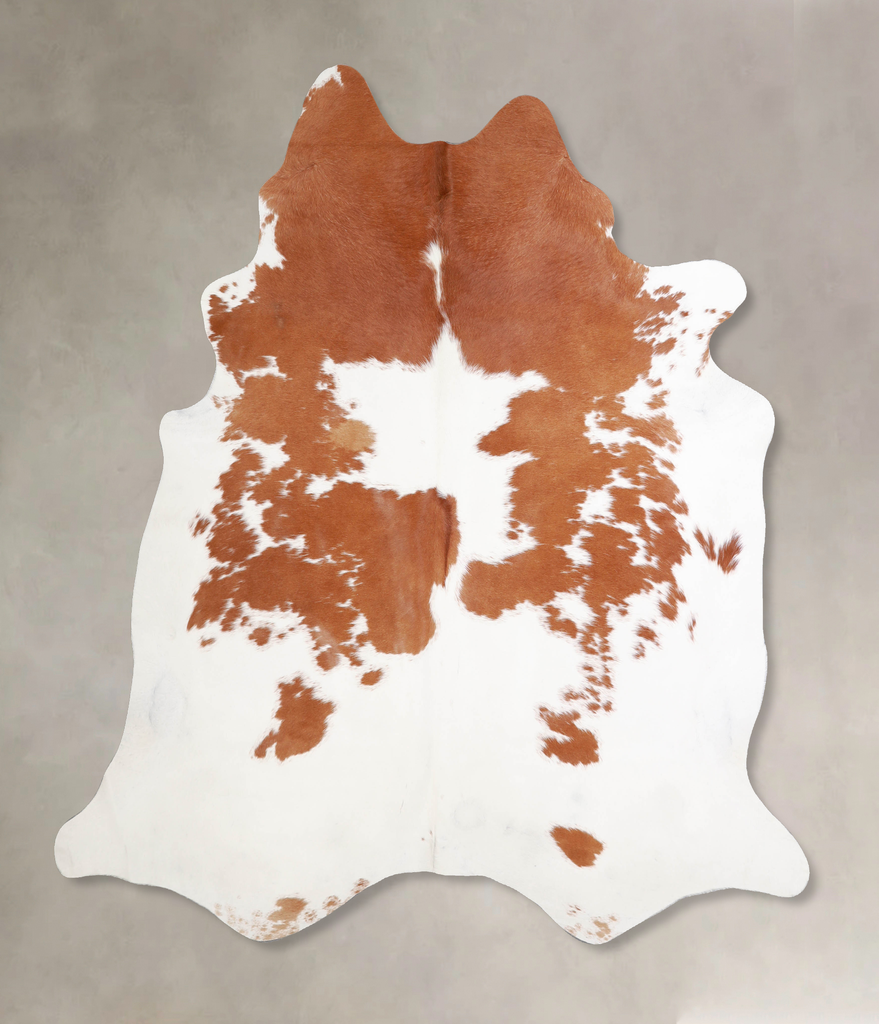 Brown and White X-Large Brazilian Cowhide Rug 6'10"H x 6'2"W #A34420 by Hudson Hides