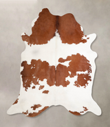 Brown and White XX-Large Brazilian Cowhide Rug 7'5"H x 6'10"W #A34432 by Hudson Hides