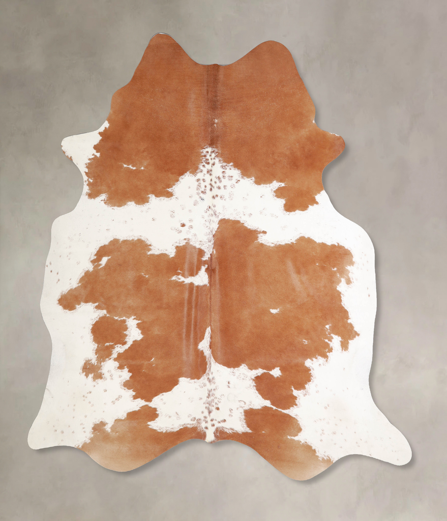 Brown and White X-Large Brazilian Cowhide Rug 7'1"H x 6'3"W #A34433 by Hudson Hides