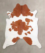 Brown and White X-Large Brazilian Cowhide Rug 6'7"H x 6'8"W #A34449 by Hudson Hides