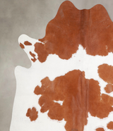 Brown and White X-Large Brazilian Cowhide Rug 6'7"H x 6'8"W #A34449 by Hudson Hides