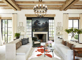 Brown and White X-Large Brazilian Cowhide Rug 6'7"H x 6'8"W #A34449 by Hudson Hides