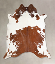 Brown and White X-Large Brazilian Cowhide Rug 6'6"H x 6'5"W #A34450 by Hudson Hides
