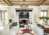 Brown and White X-Large Brazilian Cowhide Rug 6'6"H x 6'5"W #A34450 by Hudson Hides