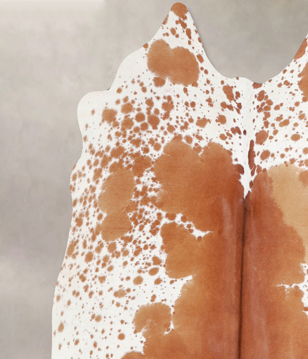 Brown and White Large Brazilian Cowhide Rug 5'8"H x 6'0"W #A34452 by H