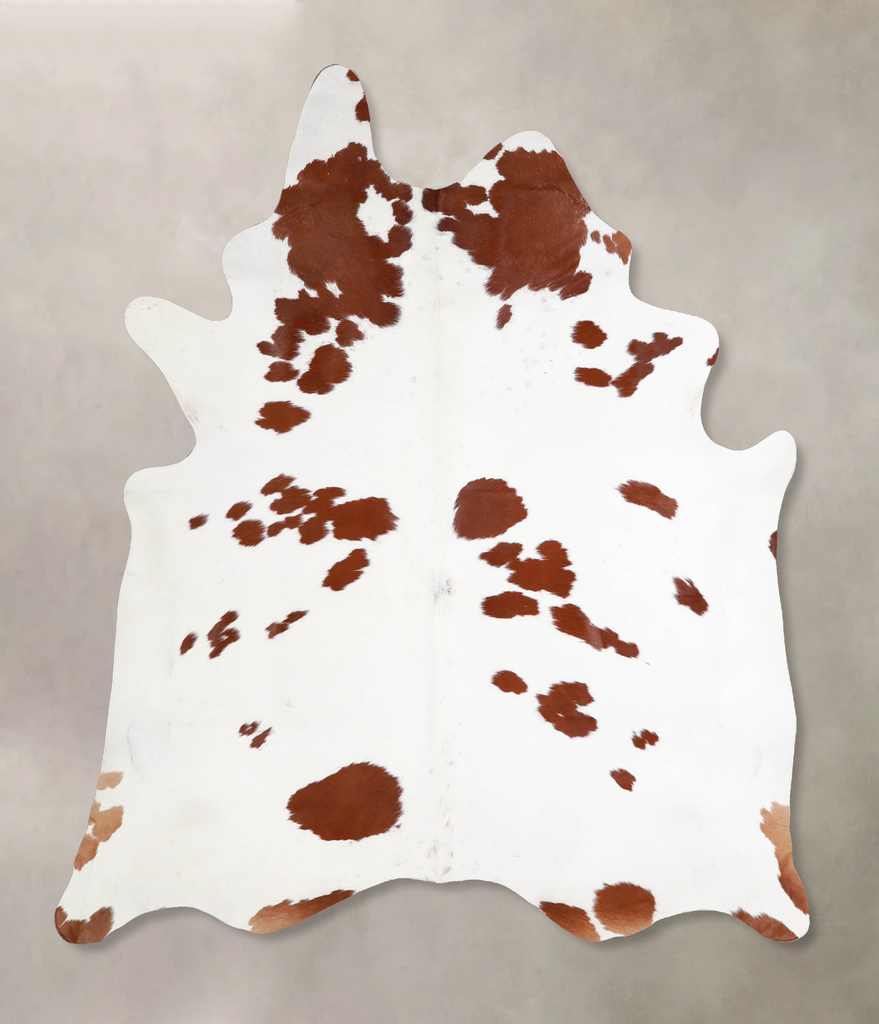 Brown and White X-Large Brazilian Cowhide Rug 7'3"H x 6'2"W #A34466 by Hudson Hides