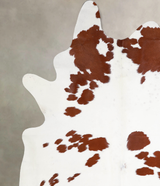 Brown and White X-Large Brazilian Cowhide Rug 7'3"H x 6'2"W #A34466 by Hudson Hides