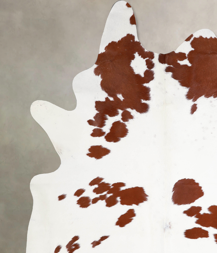 Brown and White X-Large Brazilian Cowhide Rug 7'3"H x 6'2"W #A34466 by Hudson Hides