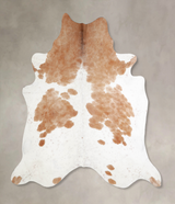 Brown and White XX-Large Brazilian Cowhide Rug 7'10"H x 7'2"W #A34481 by Hudson Hides